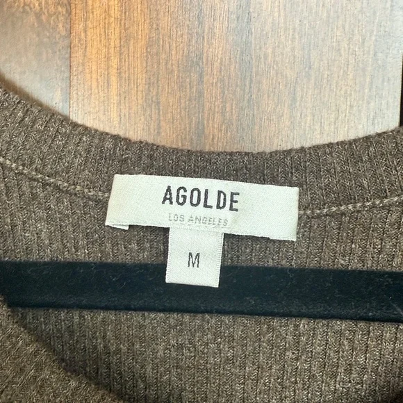 AGOLDE BROWN RACERBACK RIBBED TANK TOP SIZE MEDIUM - Picture 2 of 11